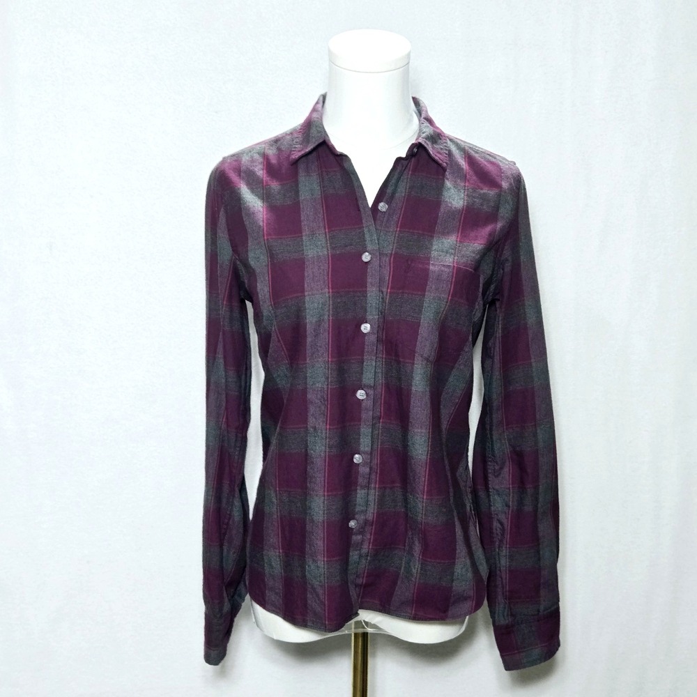 Untuckit Shirt Womens Button Up Top Size 2 Plaid Long Sleeve Cotton